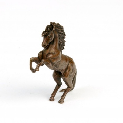 Miniature Bronze Rearing Stallion Sculpture